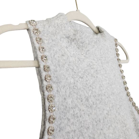 House of Harlow Womens Rhinestone Sleeveless Mock Neck Sweater Large Wool Blend - Picture 3 of 10